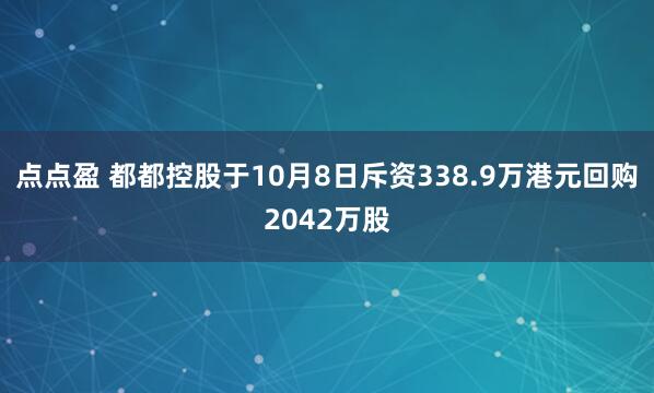 点点盈 都都控股于10月8日斥资338.9万港元回购2042万股