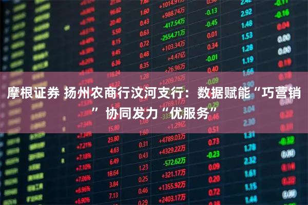 摩根证券 扬州农商行汶河支行：数据赋能“巧营销” 协同发力“优服务”